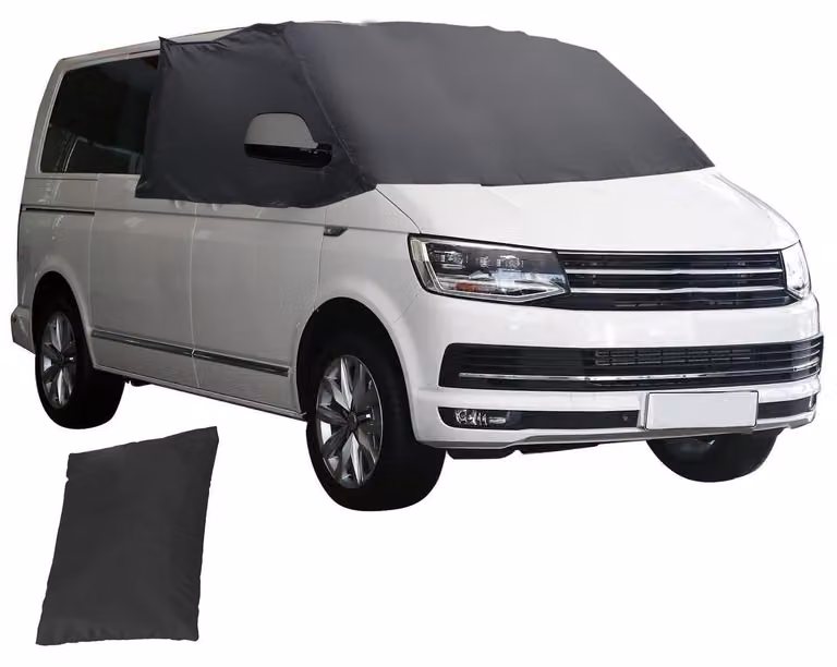 Copertura per parabrezza per furgoni VW T5 dal 2003 al 2015, in tessuto Oxford 600D, colore nero