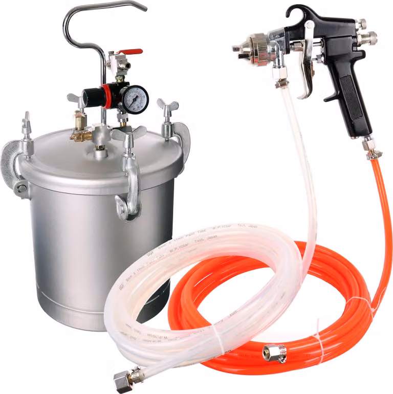 Unit di verniciatura resistente ai solventi 10 litri, pistola a spruzzo con ugello da 1,8 mm, regolatore di pressione PT-8H-2U(SR)