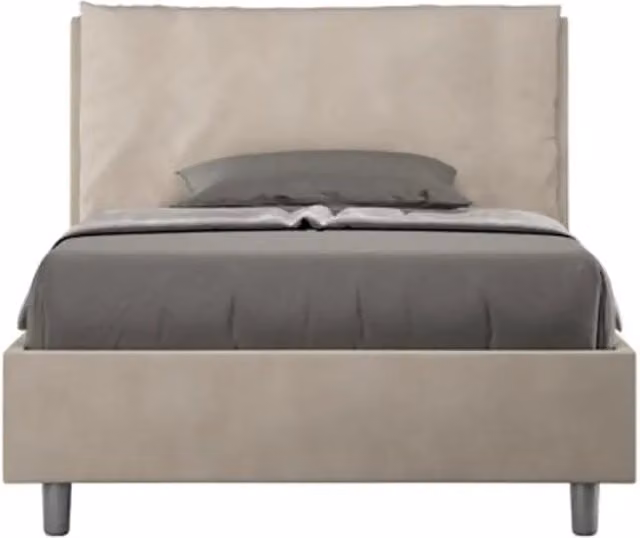 Letto una piazza e mezza contenitore Antea Large Ityhome imbottito in microfibra colore sabbia L/P/H: 120 x 200 x 135 cm