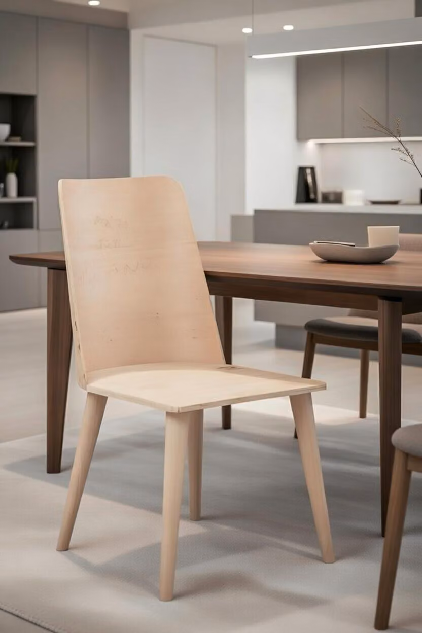 Sedia moderna in legno dal design minimalista per la sala da pranzo e la cucina