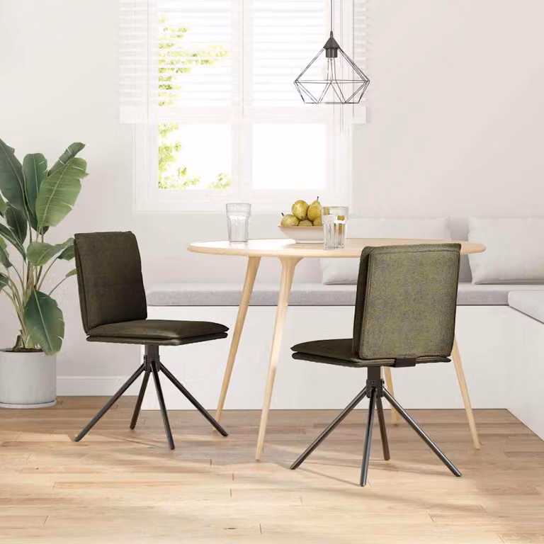 vidaXL Sedia da Pranzo Verde Militare in Similpelle Scamosciata