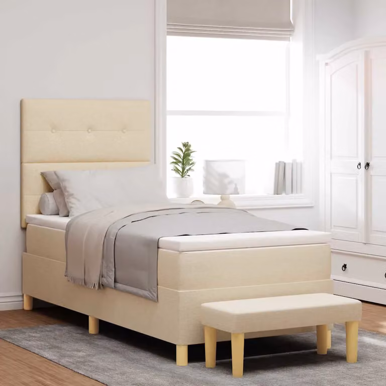 Letto a molle con cuscino vidaXL in tessuto beige L 200 cm x P 80 cm x H 45 cm