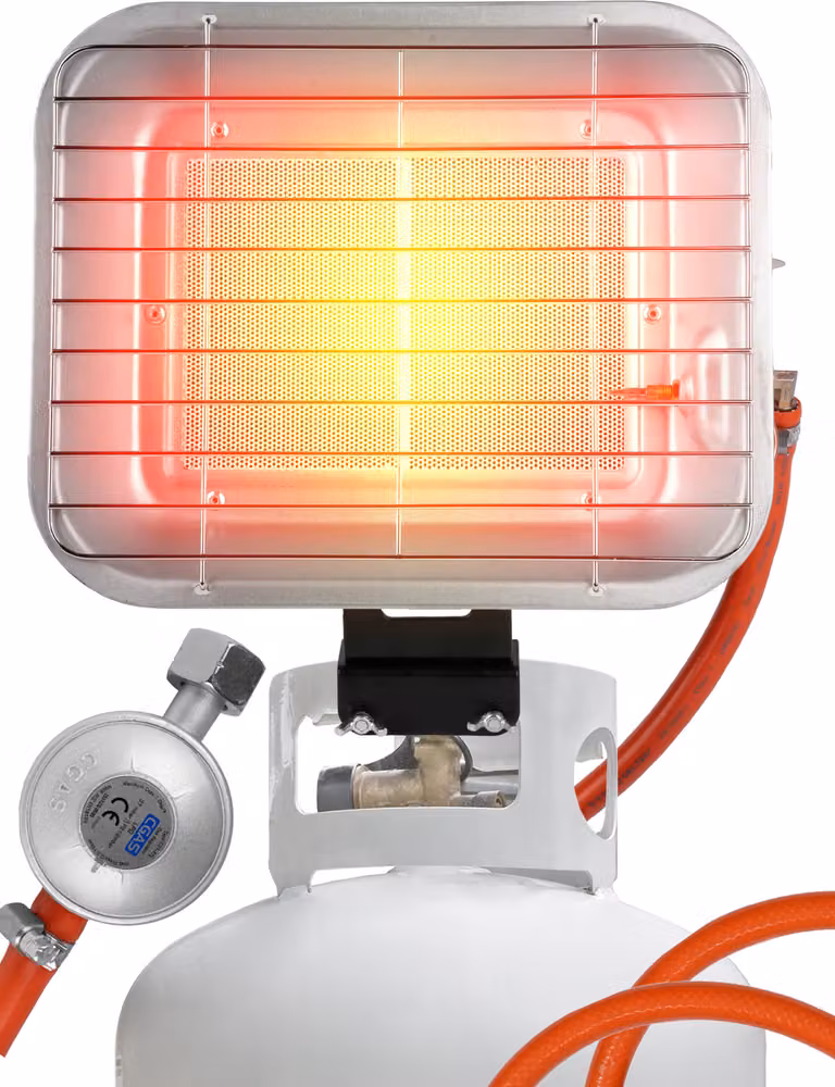 Riscaldatore a gas radiante MalTec Gazcamp Portabottiglie radiante 4,5kW Sunshine Camping incl. tubo del gas