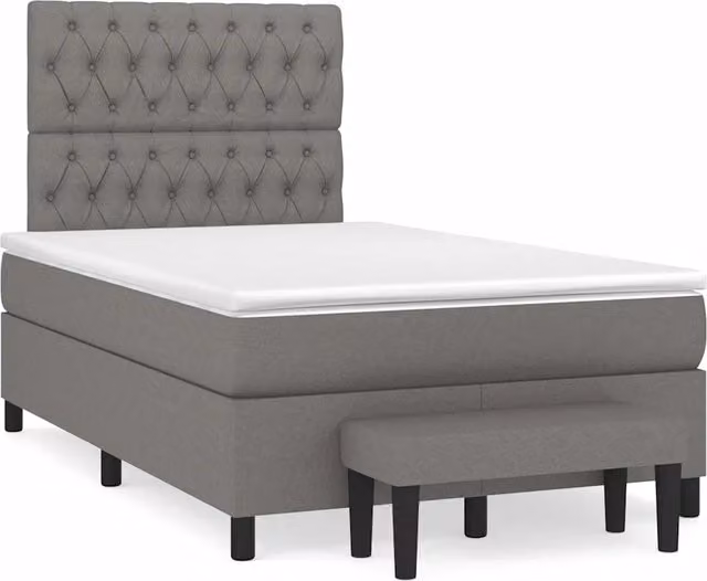 Letto Ibrido vidaXL con Struttura in Legno di Pino e Materasso Grigio e Bianco L/P/H: 120 x 200 x 193 cm