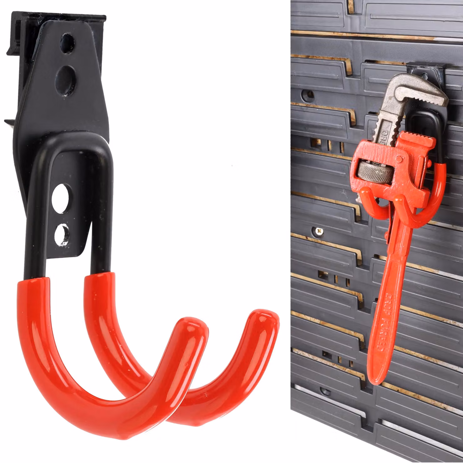 Set di 10 ganci a forma di "U" - 7 cm - Capacità di carico 40 kg - Ideali per utensili e attrezzature da garage