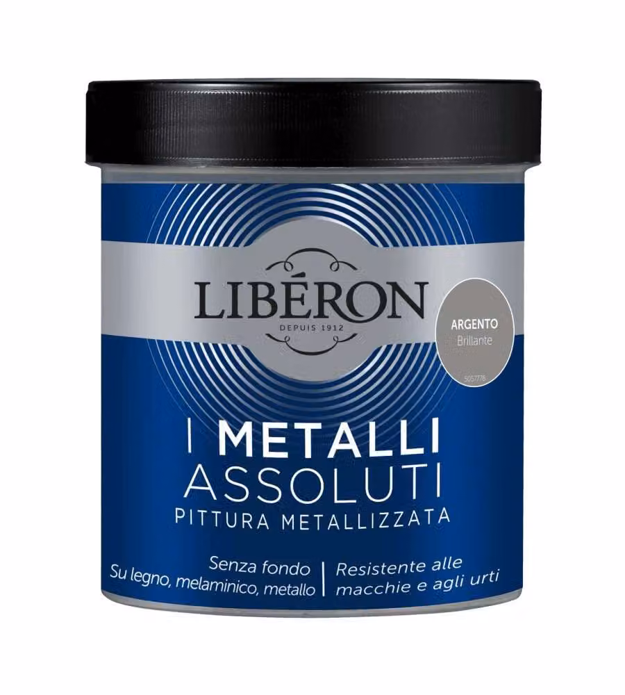 Libéron Pittura Metallizzata Argento Brillante 0,5 L per Mobili