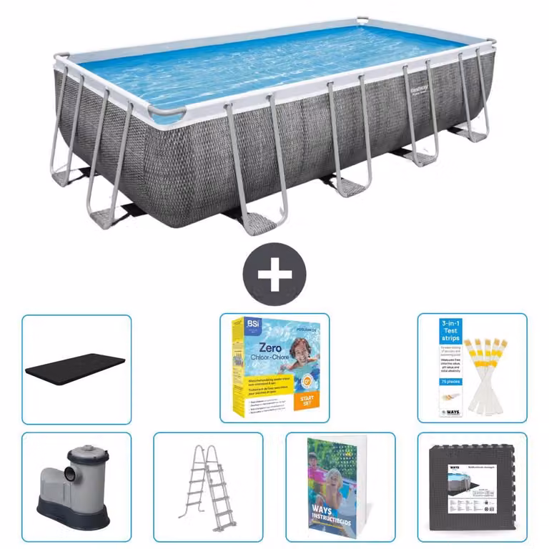 Bestway Power Steel, piscina rettangolare - 549x274x122 cm - 6 pezzi, modello S607