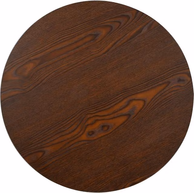 Tavolo da Bistrot Rotondo in MDF e Metallo Marrone Scuro e Nero L: 50 cm, H: 75 cm