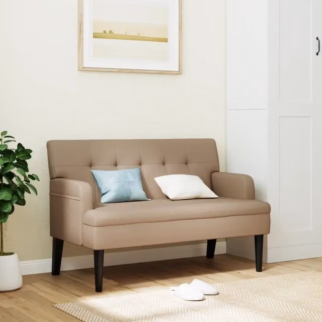 Panca con Schienale-Divano Sedia Cappuccino 112x65,5x75 cm in Similpelle