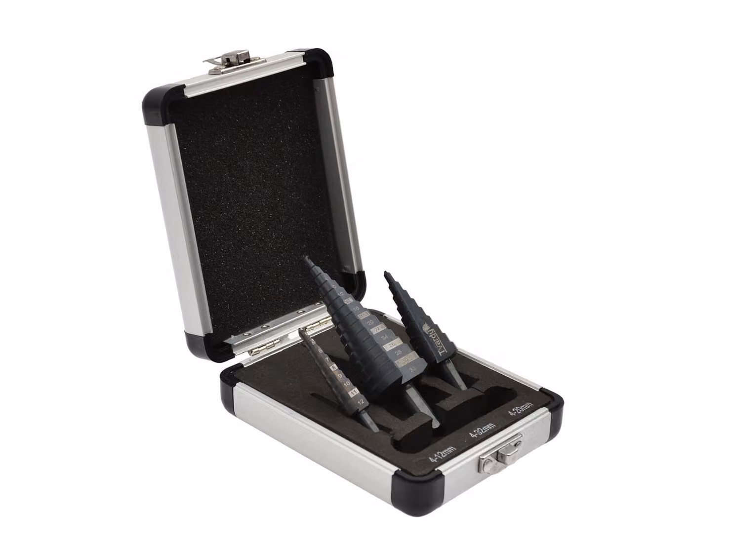 Set di punte a gradini Tvardy HSS M2, 3 pezzi.