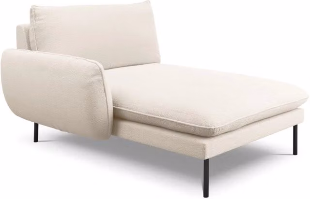 Chaise longue sinistra Vienna di Cosmopolitan Design in bouclé beige L/P/H: 130 x 95 x 95 cm