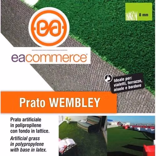 Erba Sintetica Artificiale Wembley Verde 8 mm 2 x 25 mt – 2