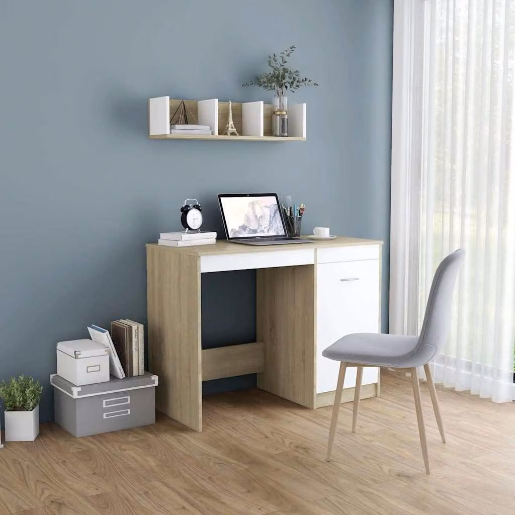 Scrivania Bureau Wit Sonoma, dimensioni 100x50 cm, ideale per l'home office