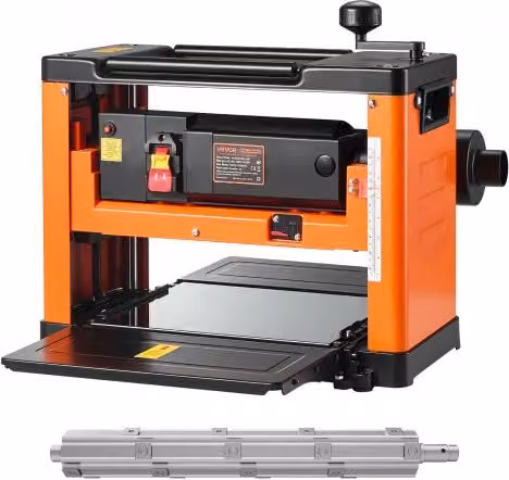 Pialla a spessore da banco VEVOR arancione con motore da 2000 W, testa di taglio a spirale con 24 inserti e larghezza di 330 mm