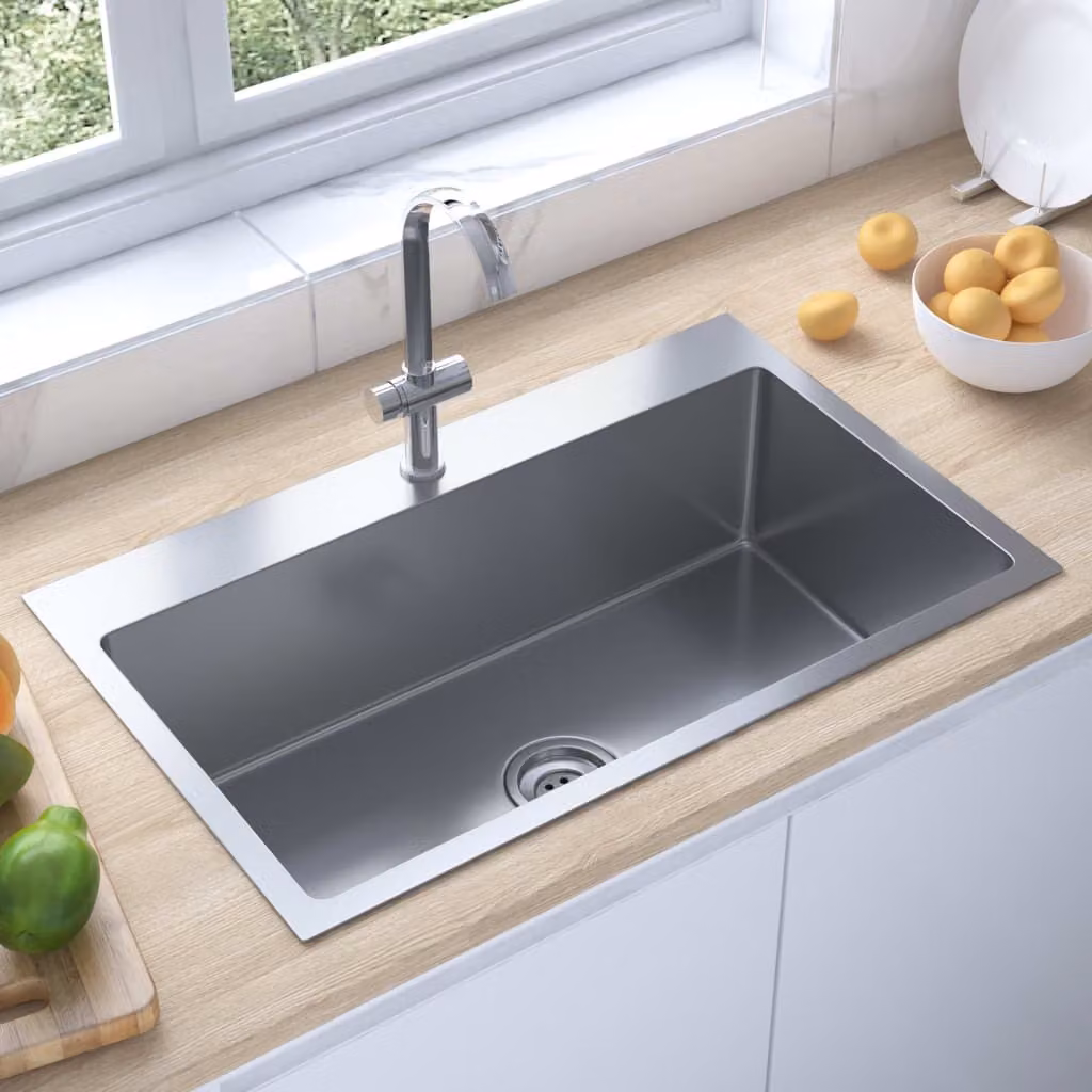 The Living Store Lavello da incasso artigianale in acciaio inox