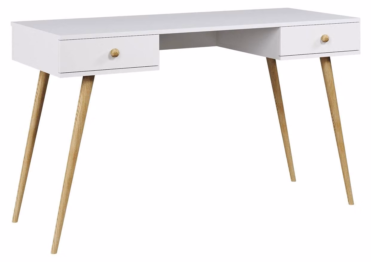 Scrivania per bambini con cassetti NILSA - bianco/marrone