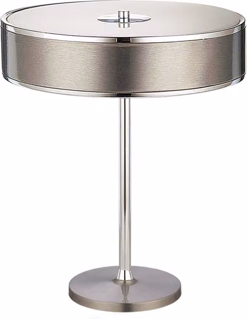 Lampada da tavolo moderna Jazz Jupiter cromata e bianca con tecnologia dimmabile, L/P/H: 22 x 35 x 47 cm