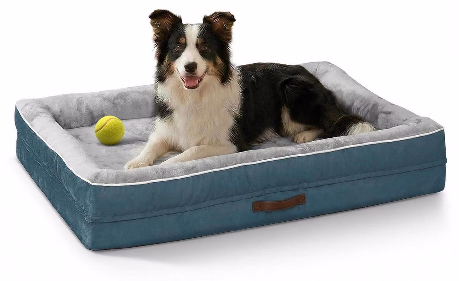 Cuccia ortopedica per cani, lavabile, colore blu, dimensioni 91x61x18 cm