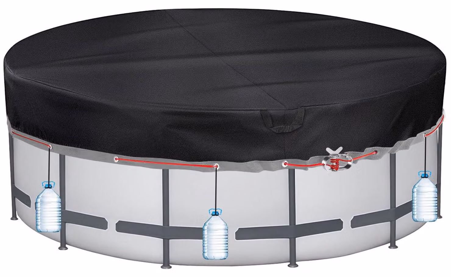 Copertura per piscine rotonde, diametro 371 x 30 cm, adatta a piscine con diametro da 320 a 366 cm