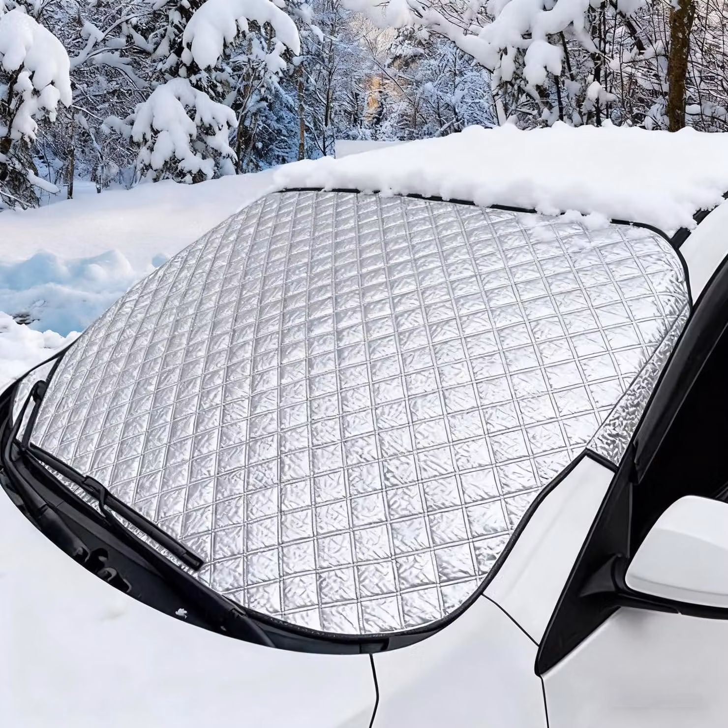 Copertura per parabrezza invernale, antigelo e parasole, per auto, dimensioni 145x110 cm, 4 strati, resistente