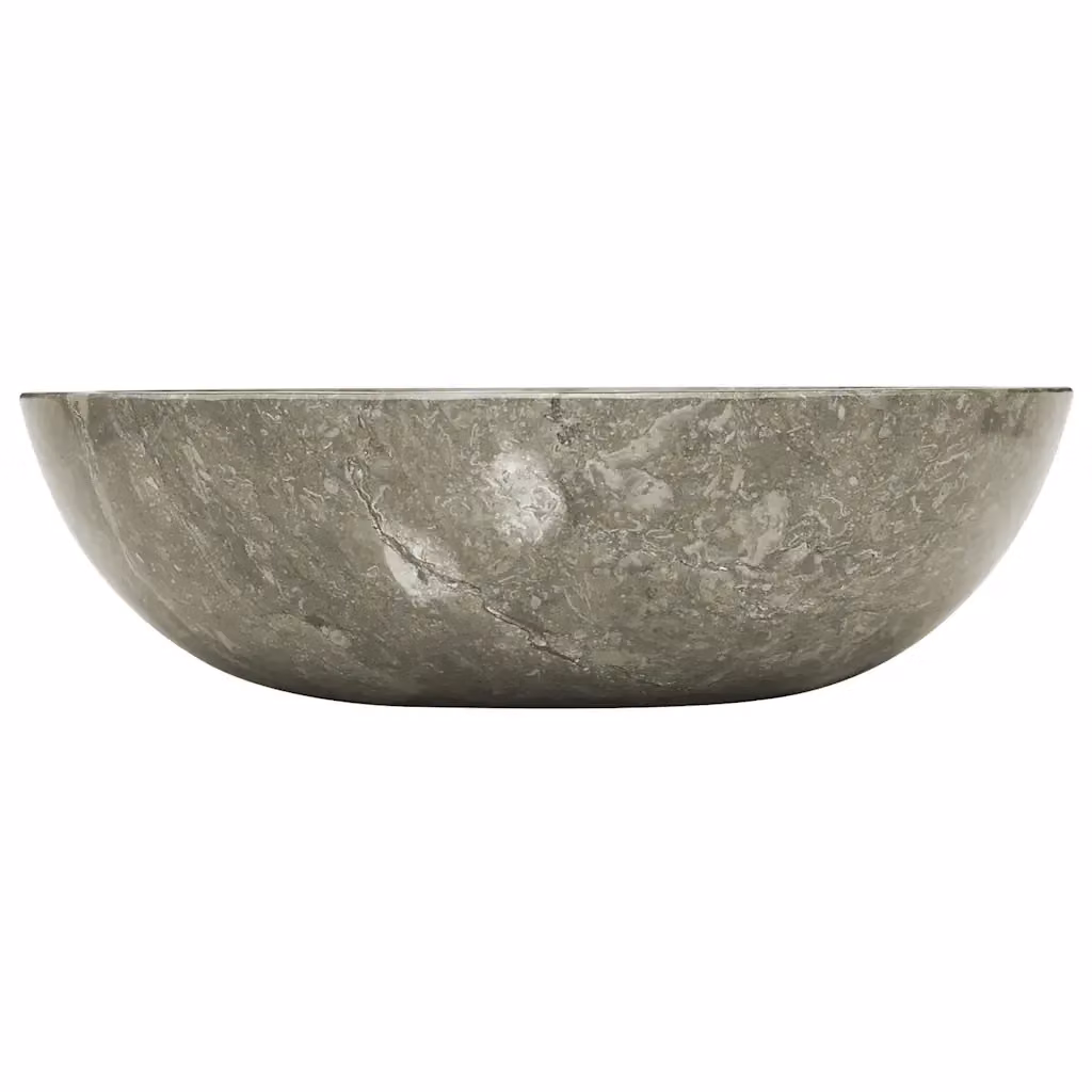 Lavandino in marmo grigio vidaXL Ø40 cm, H: 12 cm – 2