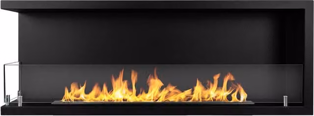 Biocamino a bioetanolo da incasso ad angolo Divina Fire Sutri Nero L: 120 cm, P: 45 cm