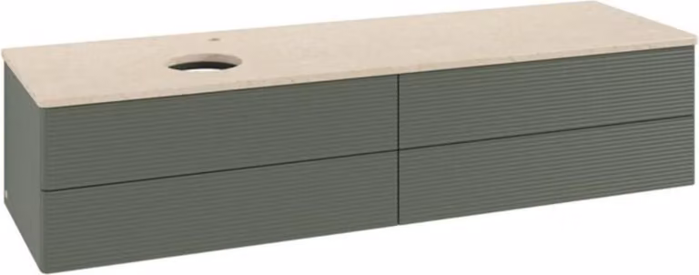 Mobiletto V&B con struttura frontale - illuminazione Antao 160x50cm, HL, WBP botti., lea gre. m Lac