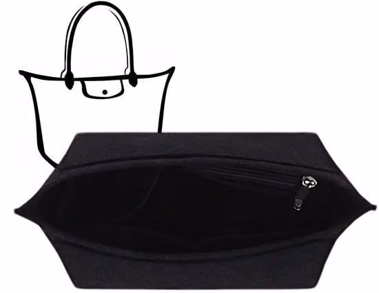 Eleganti organizer da borsa in plastica di colore nero, ideali per ogni stagione.