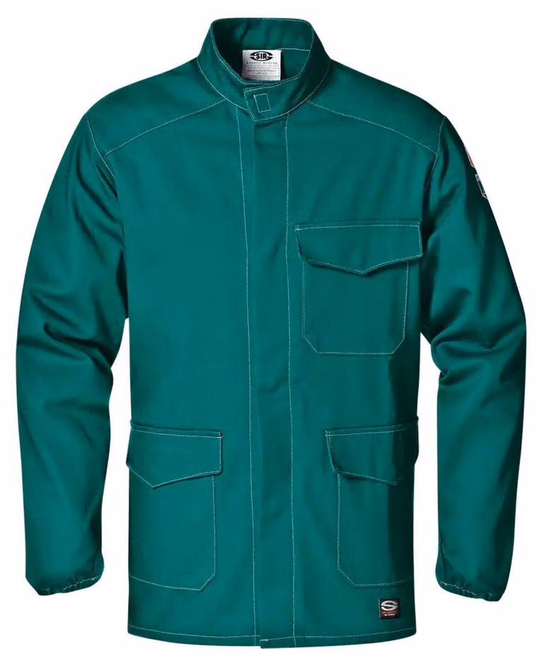 Giacca da lavoro ignifuga Sir Safety da uomo in 100% cotone, 315 g/m², XS, verde smeraldo