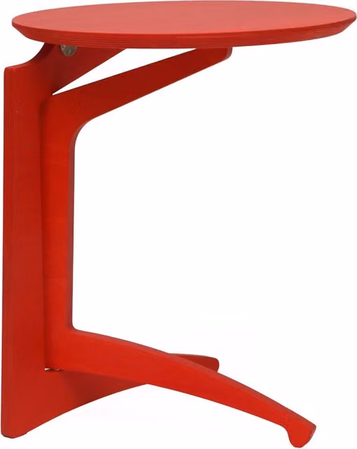 Tavolino Pieghevole da Salotto Ø53x63 cm in Legno Rosso