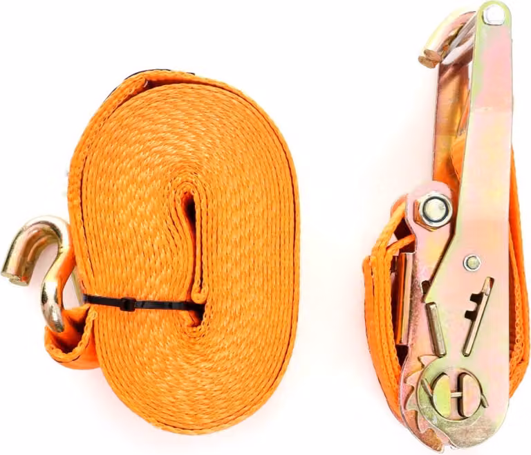 Kraft&Dele KD1324 Cinghia di serraggio con cricchetto e ganci 4m/35mm/2t a due punti