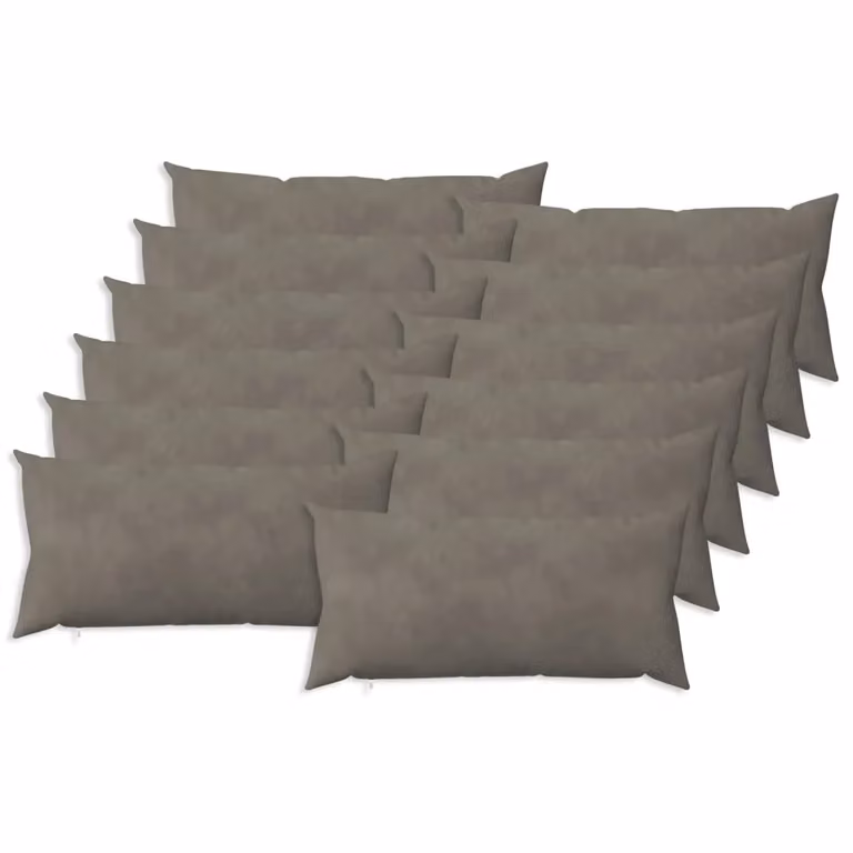 Set di 12 cuscini rettangolari HEERLEN vidaXL in velluto grigio chiaro, L/P/H: 40 x 40 x 80 cm