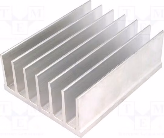 1 radiatore: stampato, larghezza: 78 mm, altezza: 35 mm, lunghezza: 100 mm, con alette, alluminio grezzo, radiatore