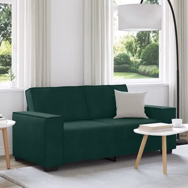 Divano a 2 Posti-Sofa 2 Posti Verde Scuro 140 cm in Velluto 426212