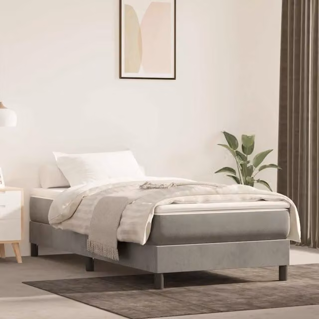 Materasso ibrido Design Mania per bambini in velluto grigio chiaro L: 160 cm, P: 80 cm