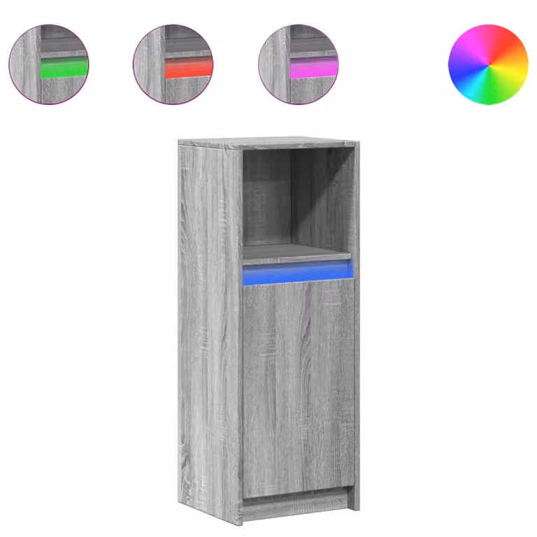 Credenza con LED Grigio Sonoma 38x34x100cm in Legno Multistrato
