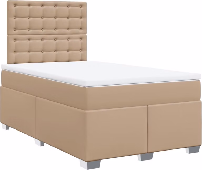 Giroletto a Molle con Materasso Cappuccino 120x190cm Pelle finta