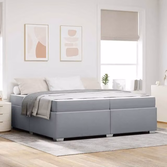 Struttura letto moderna vidaXL in tessuto grigio L/P: 200 x 200 cm – 1