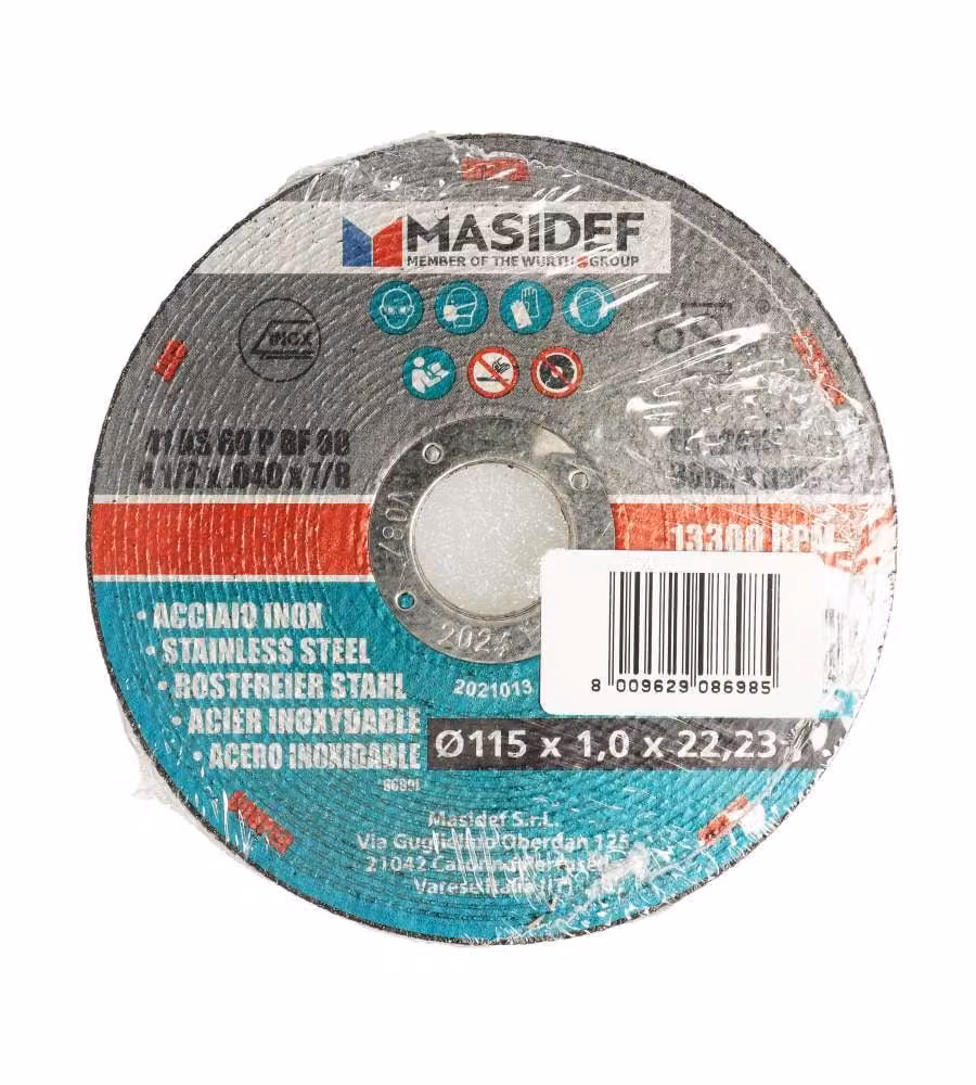 Disco taglio D.115x1,0mm acciaio inox set 5pz