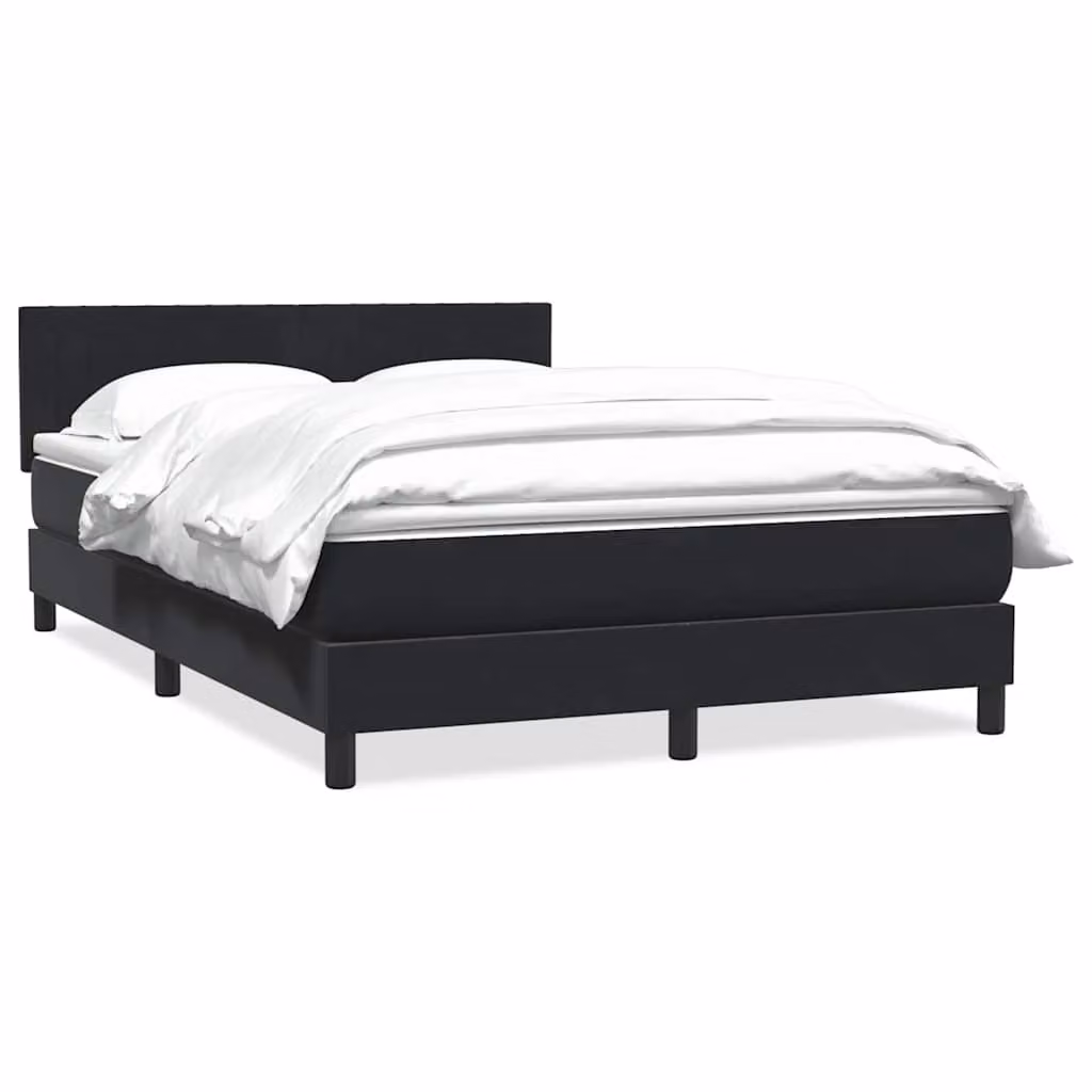 vidaXL Giroletto a Molle con Materasso Ibrido in Velluto Nero L: 160 cm, P: 213 cm, H: 88 cm