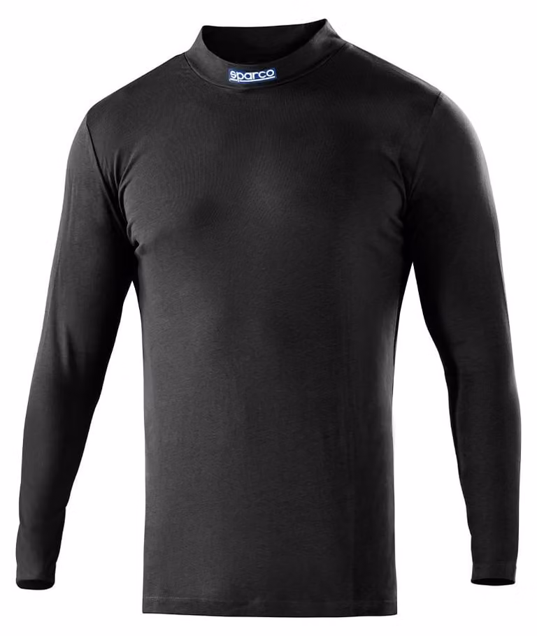 Maglietta a maniche lunghe, girocollo, modello B-rookie, colore nero, per pilota: comfort e protezione termica - Sparco