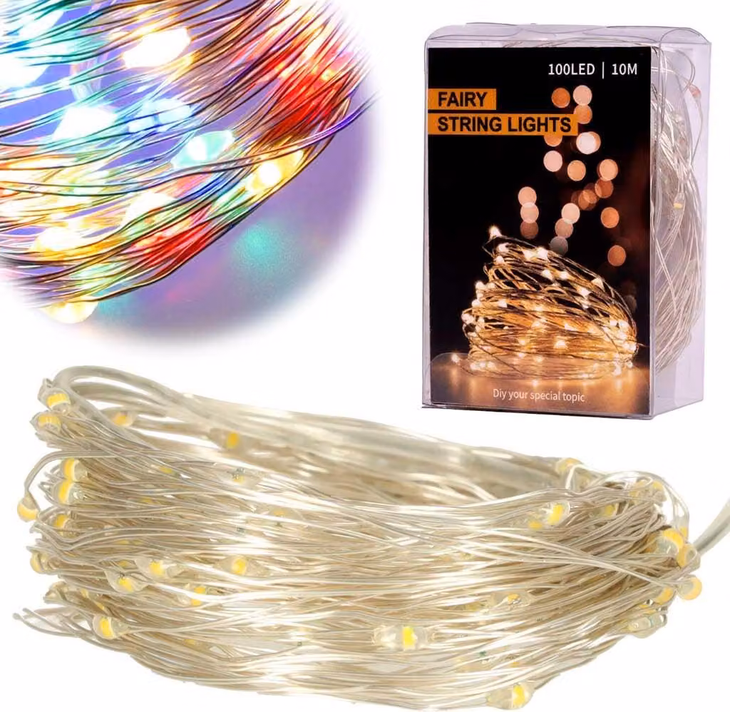 Filo luminoso decorativo a LED 10m 100LED multicolore