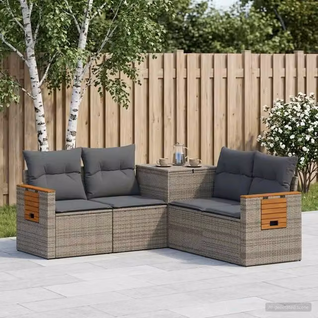 Set di divani 5 pz Grigio e Grigio Scuro 179 x 179 x 85 cm 3447950