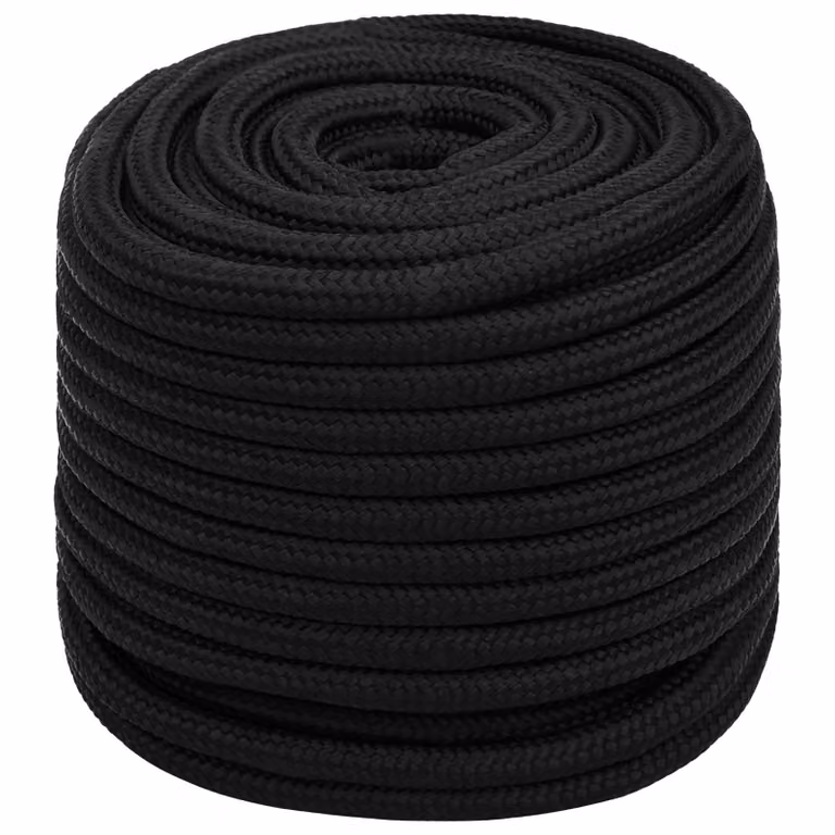 Corda multiuso vidaXL in poliestere nera, diametro 18 mm, lunghezza 25 m