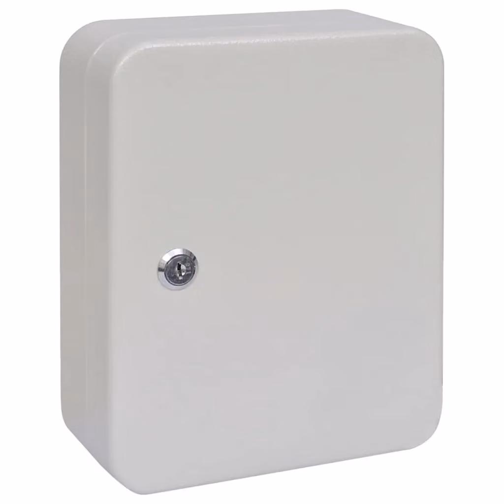 Scatola per chiavi con blocco vidaXL in acciaio, colore avorio/beige, L 20 cm x P 7,5 cm x H 25 cm