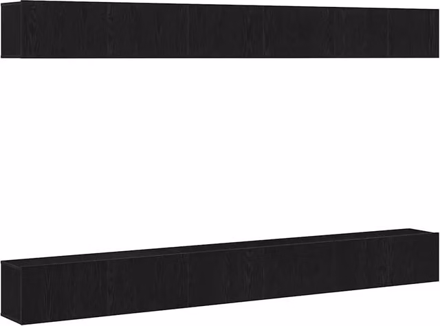Set mobile TV Montaggio a Parete | Armadietto TV | Mobile Porta TV Rovere Nero Legno multistrato