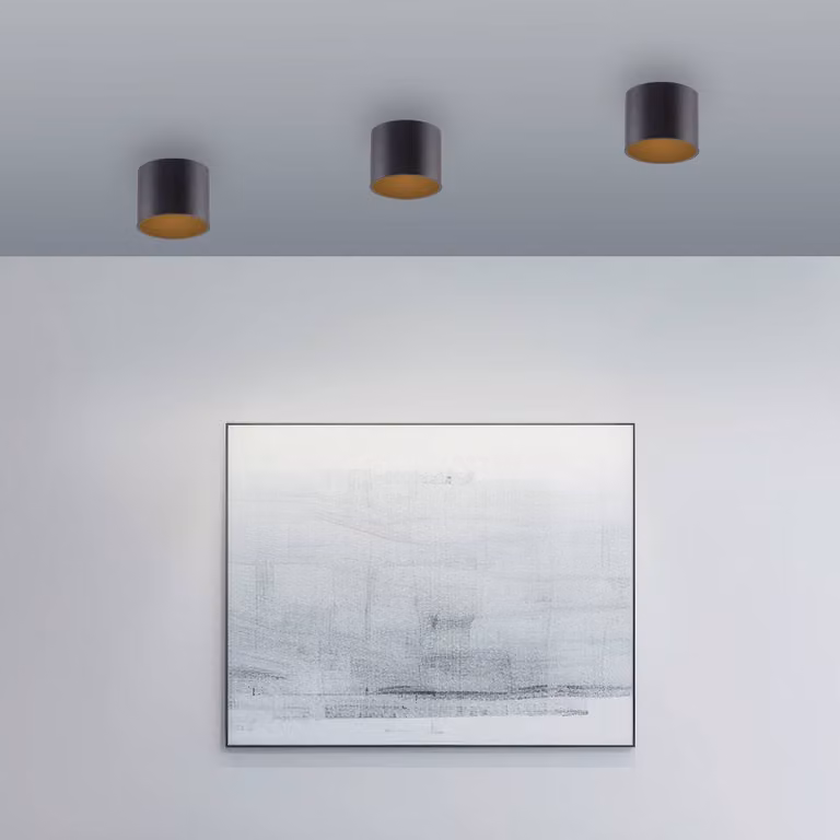 PURE Plafoniera Point, dimmerabile, Nero, Bagno, Metallo, Moderno, Plafoniera