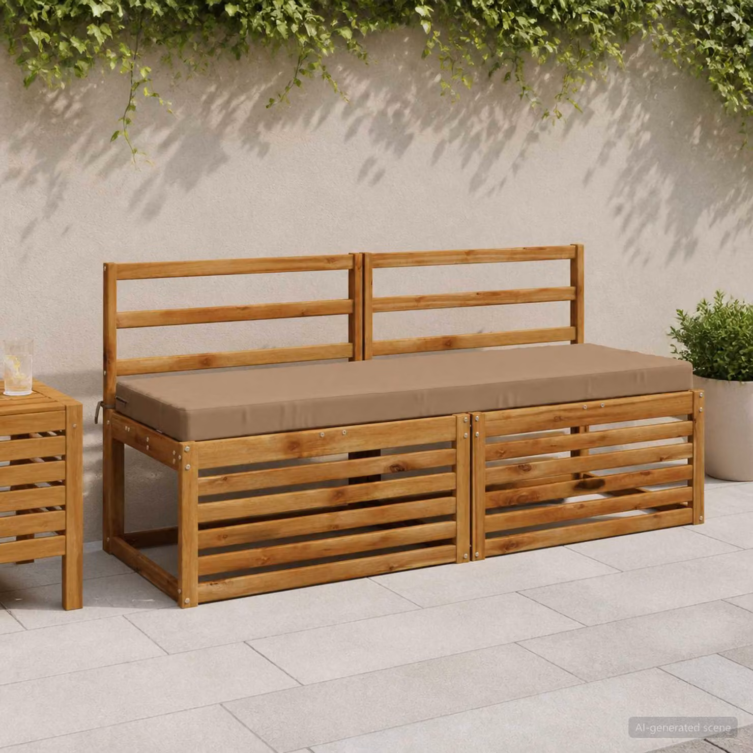 Cuscino per panchina vidaXL SOEST in poliestere con rivestimento rimovibile e resistente ai raggi UV, colore grigio beige