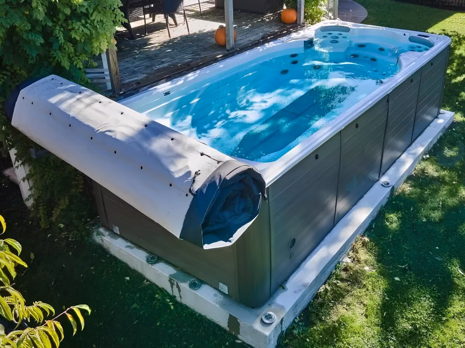 Outdoor Whirlpool Hydromassagewanne Massagebad Hot Tub Sprudelbad 398x230cm