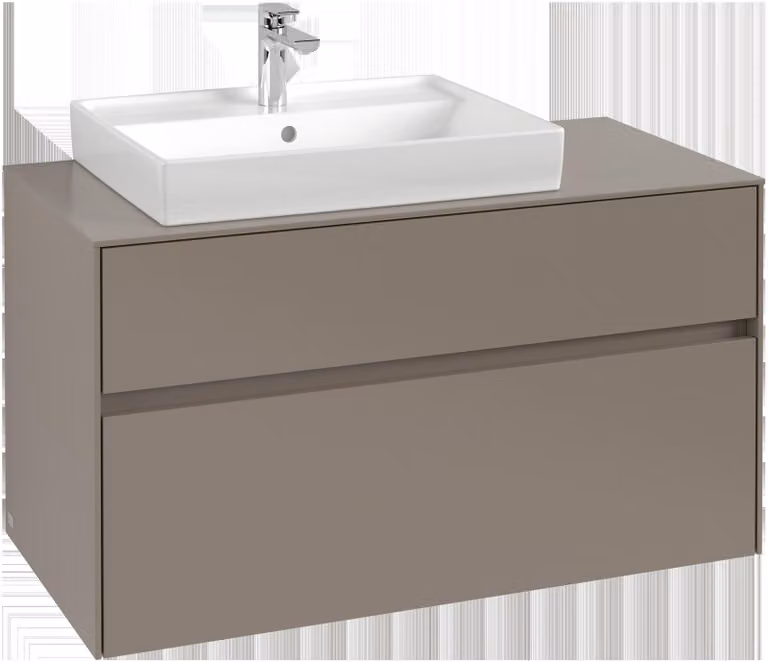 Villeroy & Boch Collaro Meuble sous-lavabo, suspendu, 2 tiroirs, lavabo à gauche, 1000x548x500mm, C01700AH, C01700AH